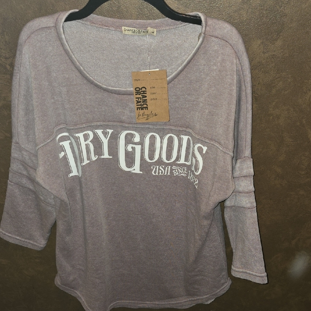 Chance or Fate Light Brown Sweatshirt with White Print